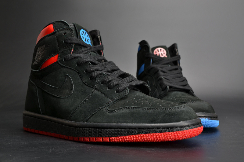 Air Jordan 1 Retro High OG “Quai 54”  Black/Italy Blue-University Red mens AH1040-054