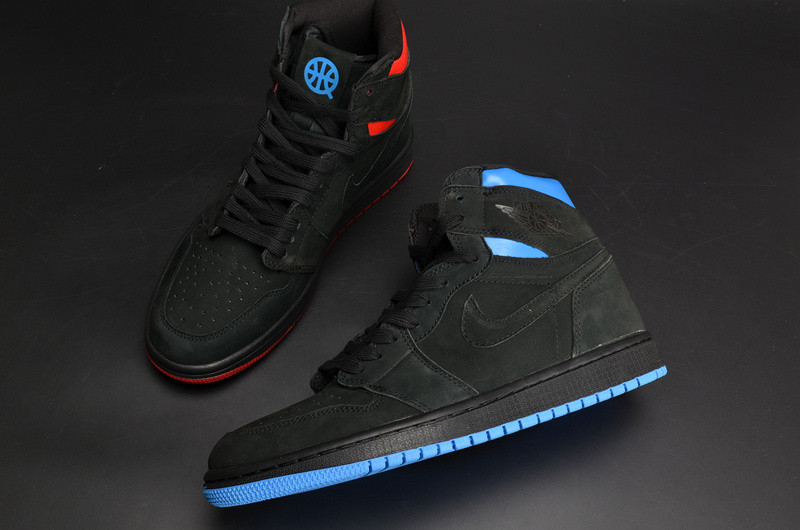 Air Jordan 1 Retro High OG “Quai 54”  Black/Italy Blue-University Red mens AH1040-054