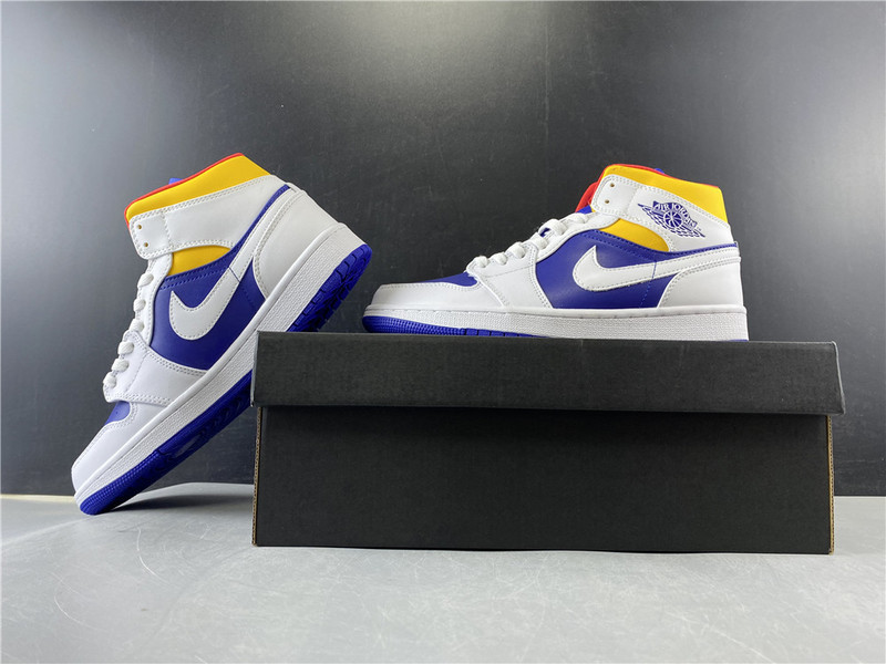 Air Jordan 1 Mid Royal Blue Laser Orange 554724-131
