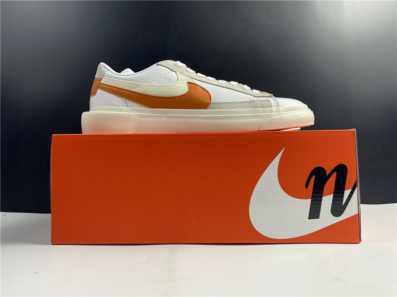 Sacai x Nike Blazer Low Orange Varisity White BV0076-107
