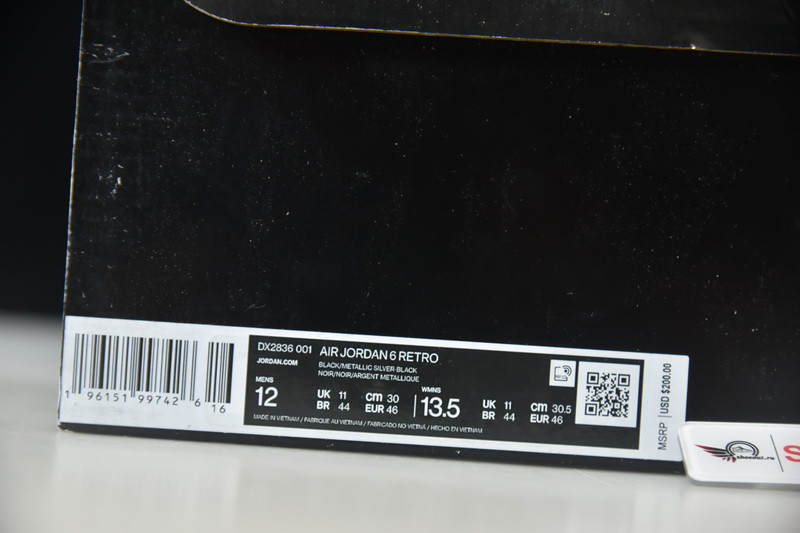 Air Jordan 6 “Metallic Silver” DX2836-001