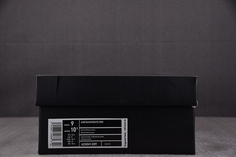 NK Air Foamposite Pro Black Metallic Gold 624041-009