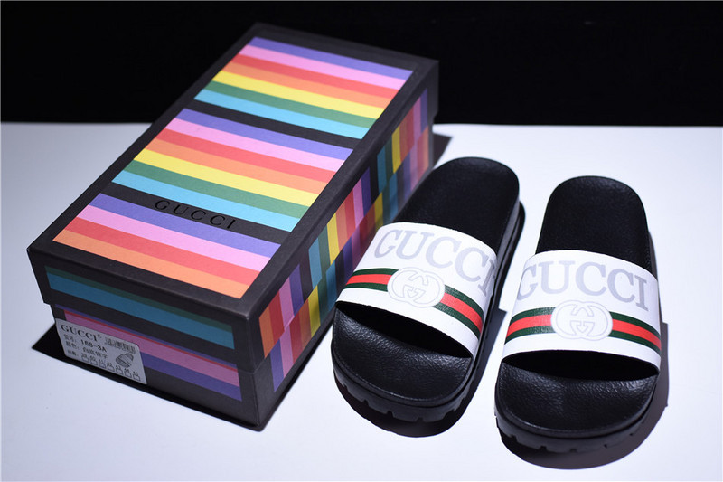 GC Leather SLIDE SANDAL black WITH GG LOGO