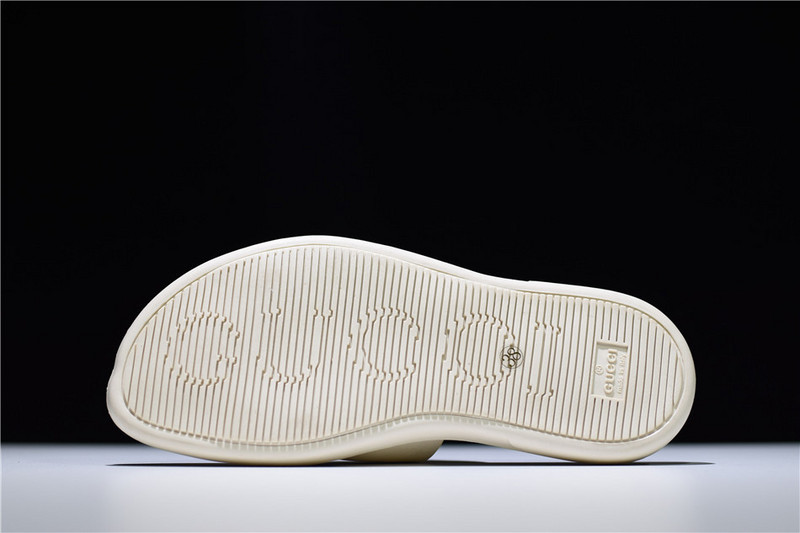 GC Leather SLIDE SANDAL WHITE WITH GG LOGO WOMENS 1K969E 3F7U F0090